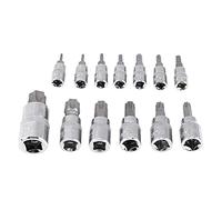 Riloer Lot de 13 douilles de douilles Torx inviolables 1/4" 3/8" et 1/2" T8 Y7H3