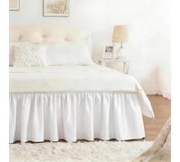 RIMELA Cache-sommier pour lit double 135 x 190 cm avec élastique Blanc chaud