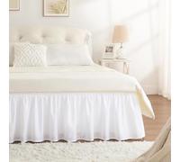 RIMELA Tour de lit double élastique facile à installer - Polyester brossé doux - Hauteur 38 cm - Blanc (135 x 190 cm)