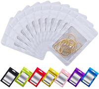 Rimiko 100 Pcs Sachets Zip Mylar avec Fenêtre, Pochon Zip Hermétique avec Trou de Suspension, Sachet Refermable Zip Transparent pour Emballage et Stockage des Aliments, Objets (Blanc,7x10cm)