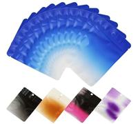Rimiko 100 Pcs Sachets Zip Refermables, Pochettes Mylar Alimentaire avec Couleur Mate, Pochons Zip Hermétiques pour Emballage et Stockage des Aliments (Dégradé Bleu et Blanc, 10,5x15 cm)