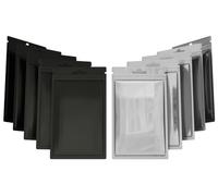 Rimiko 100 Pcs Sacs Mylar Refermable Alimentaire, Sachet Zip Aluminium, Sac Pochette Plastique Hermetique, Petit Pochon pour Emballage Echantillon et Stockage des Aliments(Noir, 9x15 cm)