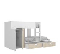 Rimobel Matt Lit superposé en mélamine, Blanc, Double