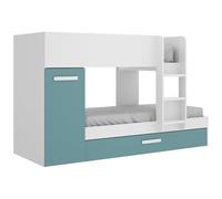 Rimobel Tom Lit superposé en mélamine, R.Gris/émeraude, Double