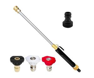 Rinceur Haute Pression | Pistolet d'arrosage réglable - Rinceur pour Tuyau d'arrosage avec raccord Rapide et 3 Buses | pour Lavage Auto, Terrasse, Nettoyage Extérieur, Trottoir