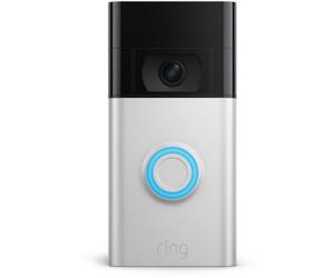 Ring - Sonnette Connectée Video Doorbell - Satin Nickel Slim