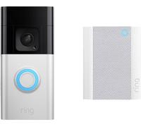 ring Video Doorbell + Chime (2nd Gen) Interphone vidéo IP Wi-Fi Set complet nickel (mat), noir