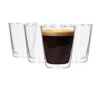 Rink Drink 4X Clair 200ml Ensemble de Verres à Double Paroi - Isolé Café Latte Thé Tassess pour Boire Chaud & Glacé Cappuccino Expresso