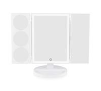 Rio Grand miroir de maquillage pliable avec lumières LED à intensité variable Grossissement 1 x 3 x 5 x 10 USB ou piles