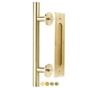 Rio Salto Poignée de porte coulissante en laiton brossé doré 30,5 cm