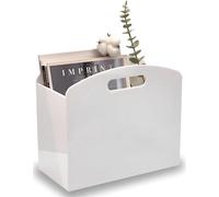 Riokem ® Porte-revues blanc - socle pour porte-revues, porte-documents en acrylique incurvé avec poignées, porte-revues moderne pour la salle de bains, la chambre, le salon et le bureau