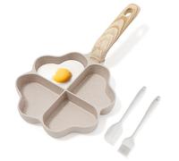 RIOVARM 4 trous En forme de cœur Poêle à oeufs antiadhésif Granit Petites casseroles Induction Poêle à frire Créative Mignon Poêle à omelette sans PFOA Saine Crêpe Poêle pour le petit déjeuner