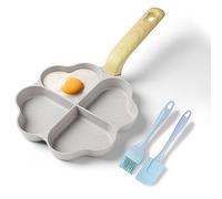 RIOVARM 4 trous En forme de cœur Poêle à oeufs antiadhésif Granit Petites casseroles Induction Poêle à frire Créative Mignon Poêle à omelette sans PFOA Saine Crêpe pour le petit déjeuner