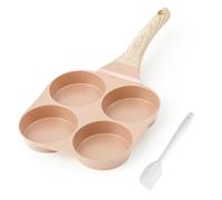 RIOVARM Antiadhésif Poêle à omelette Induction Poêle à oeufs Céramique Petite poêle à frire sans PFOA Ronde 4 trous Poêle à œufs pour le petit déjeuner Poêle à crêpes Poêle de camping