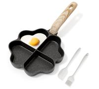 RIOVARM Antiadhésif Poêles à omelette Induction Poêle à frire 4 trous En forme de cœur Poêle à oeufs Granit Petites casseroles Créative Mignon Saine Crêpe Poêle pour le petit déjeuner sans PFOA