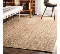 Ripaz Tapis rectangulaire en Jute Naturelle tressé à la Main pour décoration d'intérieur (180 x 240 cm)