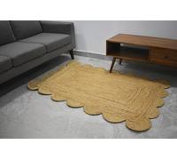 Ripaz Vogue Rug Tapis en Jute Naturelle tressé à la Main Motif festonnes 60 x 90 cm
