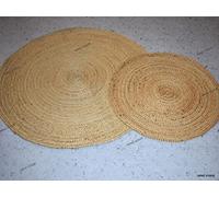 Ripaz Vogue Tapis de Sol Rond en Jute Fait à la Main pour Salon (250 x 250 cm)