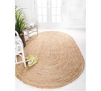 Ripaz Vogue Tapis Ovale en Jute Naturelle tressé à la Main pour décoration d'intérieur, Salon, Couloir (120 x 210 cm)