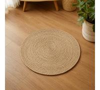Ripaz Vogue - Tapis Rond tressé à la Main en Jute Naturelle pour décoration d'intérieur, Beige (60 x 60 cm)