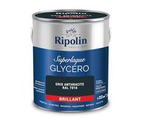 RIPOLIN Boiseries et Structures Métalliques Gris Anthracite Ral 7016 2 L | Tendu, Résistance Accrue, Très Lessivable, Résistance aux Taches, Finition Brillante, Intérieur/Extérieur, Brillant