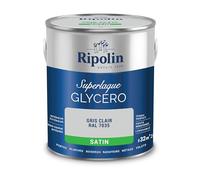 RIPOLIN Boiseries et Structures Métalliques Satin Gris Clair Ral 7035 2 L | Tendu, Résistance Accrue, Très Lessivable, Résistance aux Taches, Finition Satin, Intérieur/Extérieur, Satin