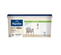 RIPOLIN - Peinture Intérieure Multi-Supports - Murs, Boiseries & Radiateurs - Ultra-Couvrante - Lessivable - Application Facile - Ecolabel - Satin - 2,5L - Blanc
