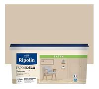 RIPOLIN - Peinture Intérieure Multi-Supports - Murs, Boiseries & Radiateurs - Ultra-Couvrante - Lessivable - Application Facile - Ecolabel - Satin - 2,5L - Lin