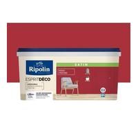 RIPOLIN - Peinture Intérieure Multi-Supports - Murs, Boiseries & Radiateurs - Ultra-Couvrante - Lessivable - Application Facile - Ecolabel - Satin - 2,5L - Rouge Profond