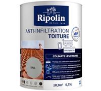 RIPOLIN Etancheite Anti-Infiltration Toiture Extérieur Gris Ciment 0,75 L | Revêtement Anti-Infiltration, Haute Protection, Extérieur, Mat