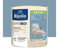RIPOLIN Peinture acrylique Esprit Déco Satin Bleu Moorea 0,5 L