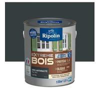 Ripolin Peinture Bois Gris Anthracite RAL70 Satin 2,5 L - Protection Extrême, 3 Actions, Bloque et Fixe le Support, Rendement 30 m²