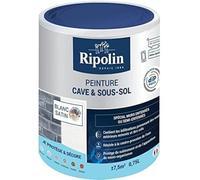RIPOLIN Peinture Cave & Sous-Sol Intérieur Microporeuse Satin Blanc 0,75 L | Peinture Anti-Humidité pour Sous-Sol, Résistance à l'Humidité, Intérieur, Satin
