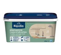 Peinture pour rénovation cuisine et salle de bain - Lin - Satin - Ripolin - 2L
