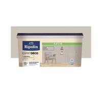 RIPOLIN Peinture Couleur Satin Ultra Couvrante pour Cuisine, Chambre, Salon, Salle, Entrée, Couloir - Gris cetus