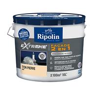 RIPOLIN Peinture Façade 2 en 1 Extrême Extérieur Mat Ton Pierre 10 L