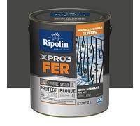 RIPOLIN Peinture fer glycéro XPRO3 Fer Brillant Brun Normand 2 L