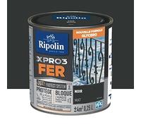 RIPOLIN Peinture fer glycéro XPRO3 Fer Mat Noir 0,5 L