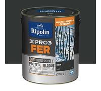 RIPOLIN Peinture fer glycéro XPRO3 Fer Mat Noir 2 L