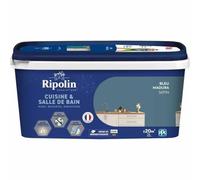 Ripolin Peinture murale intérieure Cuisine et Bain Satin Bleu Madura 2 L