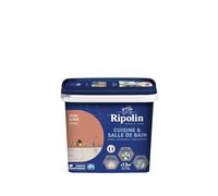 RIPOLIN Peinture Intérieure Cuisine et Bain Effet Perlant Ocre Nubie 0,75 L | Peinture Spécialement Conçue pour les Pièces Humides, Technologie 'effet Perlant', Grande Résistance aux Graisses