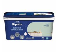 RIPOLIN Peinture Intérieure Cuisine et Bain Effet Perlant Vert Palatino 2 L | Peinture Spécialement Conçue pour les Pièces Humides, Technologie 'effet Perlant', Grande Résistance aux Graisses