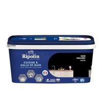 Ripolin Peinture murs, boiseries, plafonds, radiateurs – Cuisine et bain – 2 L – Noir Houvert