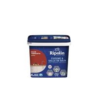 RIPOLIN Peinture Intérieure Cuisine et Bain Satin Rouge Terracota 0,75 L | Peinture Spécialement Conçue pour les Pièces Humides, Technologie 'effet Perlant', Grande Résistance aux Graisses