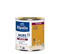 RIPOLIN Peinture Intérieure Multi-Supports Monocouche Jaune Ambre 0,5 L | Peinture Multi-Supports, Ultra-Couvrante et Lessivable, Séchage Rapide, Fabrication Française, Excellence Depuis 1888