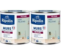 RIPOLIN Peinture Intérieure Multi-Supports Monocouche Vert Palatino 0,5 L (Lot de 2)