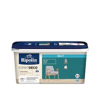 RIPOLIN - Peinture Intérieure Multi-Supports - Murs, Boiseries & Radiateurs - Ultra Couvrante - Lessivable - Application Facile - Ecolabel - Aspect Mat - 2,5L - Bleu Pop