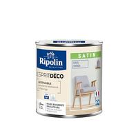 RIPOLIN - Peinture Intérieure Multi-Supports - Murs, Boiseries & Radiateurs - Ultra-Couvrante - Lessivable - Application Facile - Ecolabel - Satin - 0,5L - Gris Hanoi