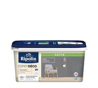 RIPOLIN - Peinture Intérieure Multi-Supports - Murs, Boiseries & Radiateurs - Ultra-Couvrante - Lessivable - Application Facile - Ecolabel - Satin - 2,5L - Gris Ardoise