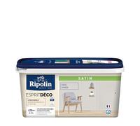 RIPOLIN - Peinture Intérieure Multi-Supports - Murs, Boiseries & Radiateurs - Ultra-Couvrante - Lessivable - Application Facile - Ecolabel - Satin - 2,5L - Gris Hanoi